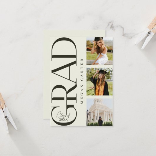 Modern Class of 2025 Afstuderen Aankondiging Kaart (Voorkant / Achterkant in situ)