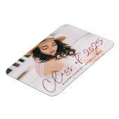 Modern Class of 2025 Burgundy Script Afstuderen Magneet (Linkerzijde)