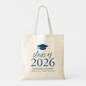 Modern Class of 2025 Navy Script Afstuderen Tote Bag (Achterkant)