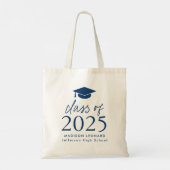 Modern Class of 2025 Navy Script Afstuderen Tote Bag (Achterkant)