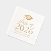 Modern Class of 2025 Script Afstuderen Folie Servetten (Links)