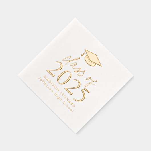 Modern Class of 2025 Script Afstuderen Folie Servetten (Rechts)