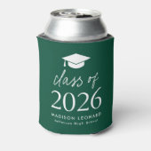 Modern Class of 2025 Script Green Afstuderen Blikjeskoeler (Blikje Achterkant)