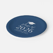 Modern Class of 2025 Script Navy Blue Afstuderen Papieren Bordje (Gekanteld)