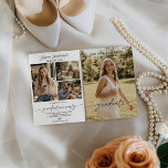 Modern Class of 2026 Photo Graduation Invite Kaart<br><div class="desc">Announce your big milestone with this "Class of 2026" photo graduation invitation. Featuring a clean 3-photo collage layout to showcase your favorite senior portraits in style. The minimalist aesthetic and elegant black typography on a crisp white background make it perfect for both high school and college celebrations. Easily personalize all...</div>