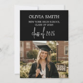 Modern Class of 2026 Photo Graduation Invite Kaart (Achterkant)