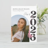 Modern Class of 2026 Photo Graduation Party Kaart (Staand voorkant)