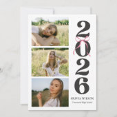 Modern Class of 2026 Photo Graduation Party Kaart (Voorkant)