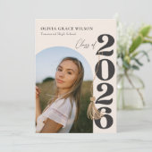 Modern Class of 2026 Photo Graduation Party Kaart (Staand voorkant)