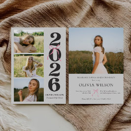 Modern Class of 2026 Photo Graduation Party Kaart