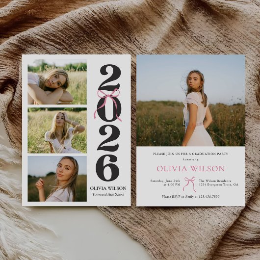 Modern Class of 2026 Photo Graduation Party Kaart