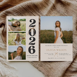 Modern Class of 2026 Photo Graduation Party Kaart