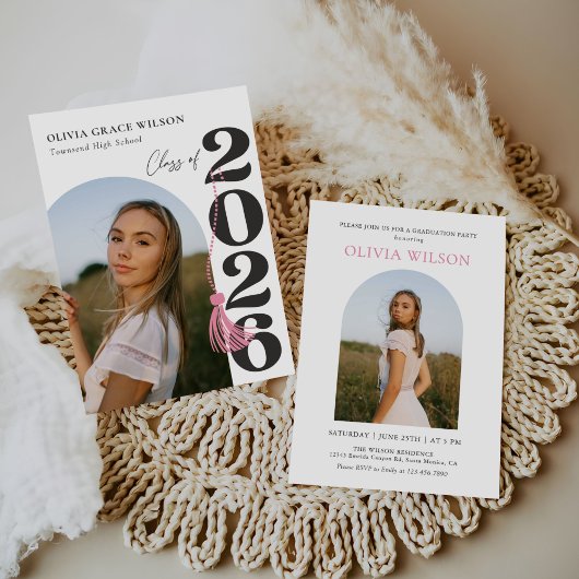 Modern Class of 2026 Photo Graduation Party Kaart