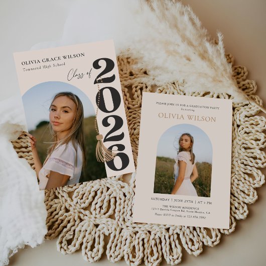 Modern Class of 2026 Photo Graduation Party Kaart