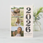 Modern Class of 2026 Photo Graduation Party Kaart (Staand voorkant)
