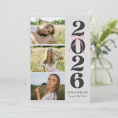 Modern Class of 2026 Photo Graduation Party Kaart (Staand voorkant)