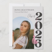 Modern Class of 2026 Photo Graduation Party Kaart (Voorkant)