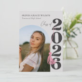 Modern Class of 2026 Photo Graduation Party Kaart (Staand voorkant)