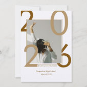 Modern Class of 2026 Photo Minimal Graduation  Kaart (Voorkant)