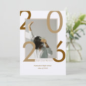 Modern Class of 2026 Photo Minimal Graduation  Kaart (Staand voorkant)