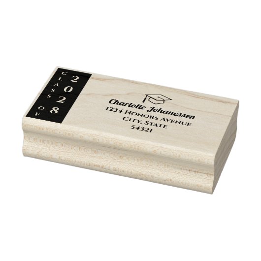 Modern Class of Graduation Mailing Address Rubberstempel (Stempel)