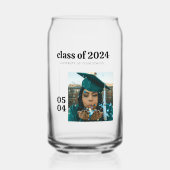 Modern Class of Name Afstudeerder Gift Blikvorm Glas (Voorkant)
