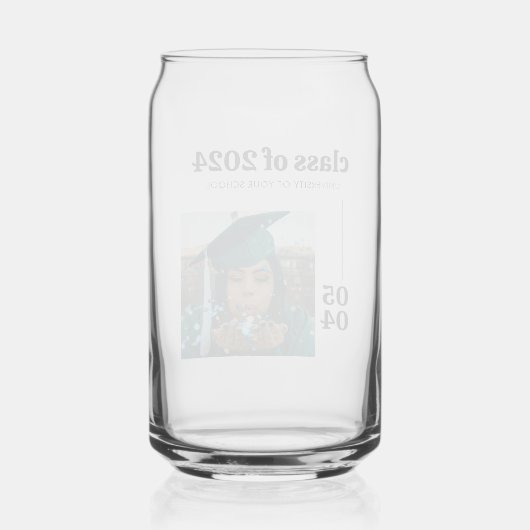 Modern Class of Name Afstudeerder Gift Blikvorm Glas (Achterkant)