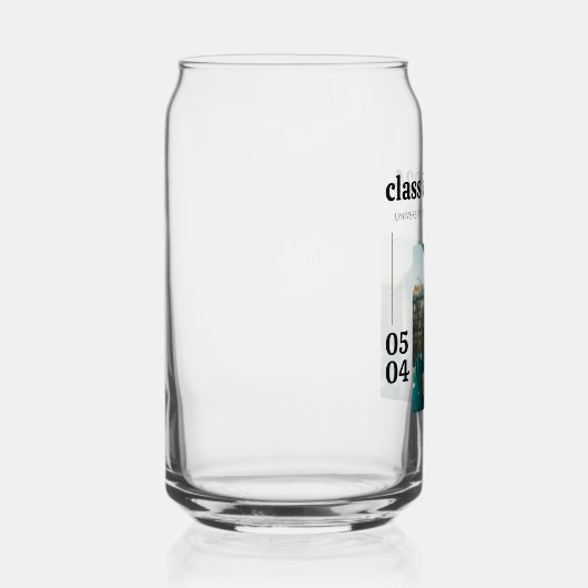 Modern Class of Name Afstudeerder Gift Blikvorm Glas (Rechts)