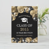 Modern Class Reunion Zwart Goud Kaart (Staand voorkant)