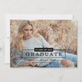 Modern Class Typography Photo Afstuderen | Zwart Kaart (Voorkant)