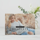 Modern Class Typography Photo Afstuderen | Zwart Kaart (Staand voorkant)