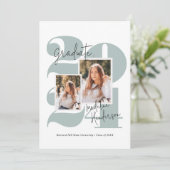 Modern Class Year 5 Foto Zee Afstuderen Aankondiging (Staand voorkant)