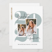 Modern Class Year 5 Foto Zee Afstuderen Aankondiging (Voorkant / Achterkant)