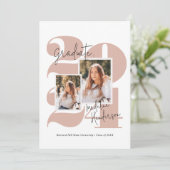 Modern Class Year 5 Fotocollage Afstuderen Aankondiging (Staand voorkant)