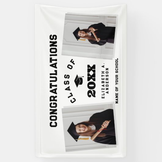 Modern Classic 2024 Afstuderen 2 foto Afstuderen Spandoek (Verticaal)