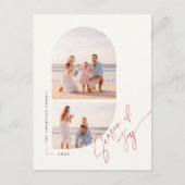 Modern Classic Arch Family Photo Christmas Feestdagenkaart (Voorkant)