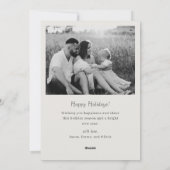 Modern Classic Beige Typography Two Sided Photo Feestdagenkaart (Achterkant)