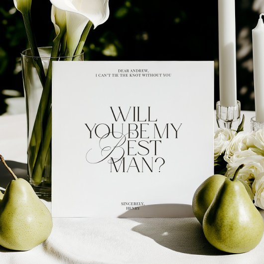 Modern Classic Best Man Proposal Card Kaart