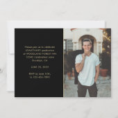 Modern Classic Black Gold Photo Afstuderen Kaart (Achterkant)
