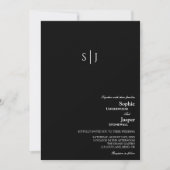 Modern Classic Black Monogram Photo Weddenschap Kaart (Voorkant)