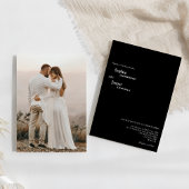 Modern Classic Black Photo Wedding Kaart
