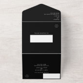 Modern Classic Black Wedding All In One Uitnodiging (Buitenkant)