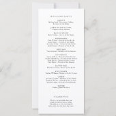 Modern Classic Black Wedding Ceremony Program (Achterkant)