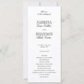 Modern Classic Black Wedding Ceremony Program (Voorkant)
