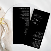 Modern Classic Black Wedding Flat Program Programmakaart