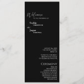 Modern Classic Black Wedding Flat Program Programmakaart (Voorkant)
