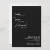Modern Classic Black Wedding Rehearsal Dinner Kaart (Voorkant)