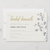 Modern Classic Black White Orchid Bridal Brunch Kaart (Voorkant)