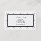 Modern Classic Black White Polka Dot Red Ribbon Visitekaartje (Achterkant)
