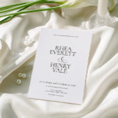 Modern Classic Black & White Wedding  Kaart